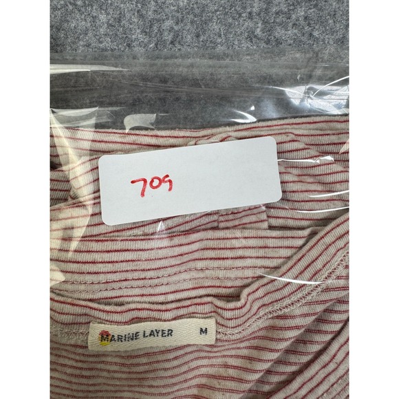 Marine Layer Womens Red White Striped Pocket T-Shirt Medium Made in USA - Picture 9 of 9